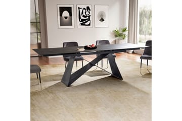 Spisebord Wohnling Uttrekkbar 180-260 cm Keramisk Moderne Z-ramme Design Svart, marmor svart - Svart, marmor svart - Møbler - Bord - Spisebord & kjøkkenbord