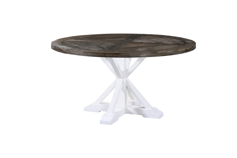 Spisebord Yorkshire Premium 150 cm Runt - Natur/Hvit - Spisebord & kjøkkenbord