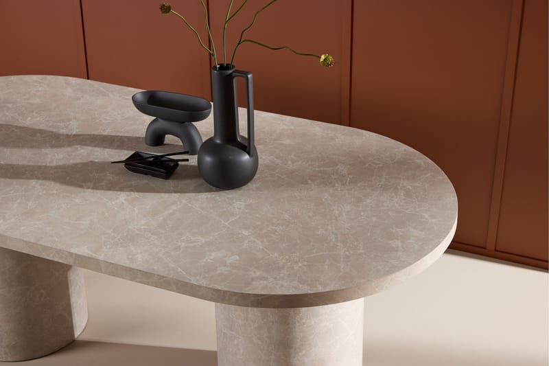 Spisebord Peach Narvik spisebord 100x200 cm – beige marmorlokk / Beige - Møbler - Bord - Spisebord & kjøkkenbord
