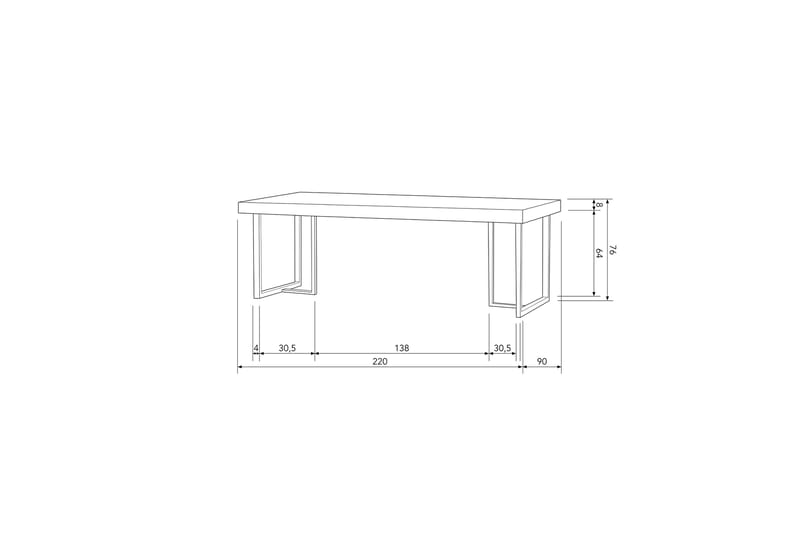 Spisebord Prami 220 cm - Naturell - Spisebord & kjøkkenbord