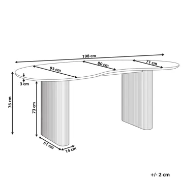Spisebord Peery 198 cm - Hvit - Møbler - Bord - Spisebord & kjøkkenbord
