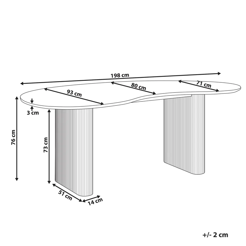 Spisebord Peery 198 cm - Svart - Møbler - Bord - Spisebord & kjøkkenbord