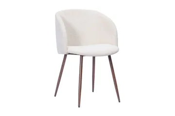 Spisegruppe Bark Noira 220 cm Valnøtt Hvit bouclé/metalben valnøtt 6 - Møbler - Bord - Spisegruppe