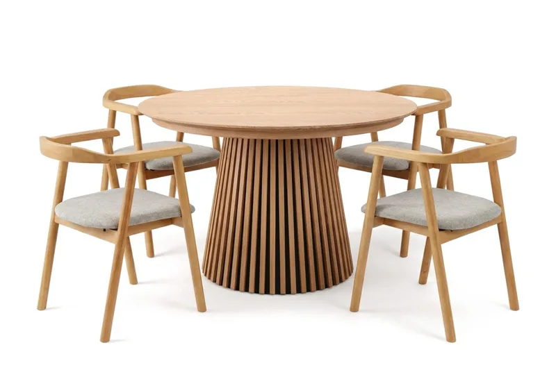 Spisegruppe Bark Peyra 120-220 cm Eik Eik/Beige