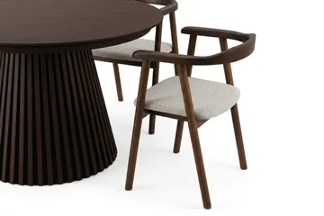 Spisegruppe Bark Peyra 120-220 cm Røkt eik Røkt eik/Beige - Møbler - Bord - Spisegruppe