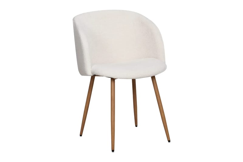 Spisegruppe Bark Peyra 120-220 cm Eik Hvit bouclé/Metallben brun - Møbler - Bord - Spisegruppe