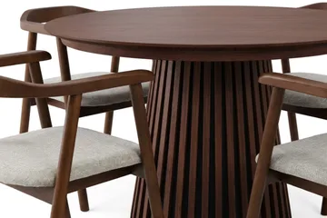 Spisegruppe Bark Peyra 120-220 cm Valnøtt Valnøtt/Beige - Møbler - Bord - Spisegruppe