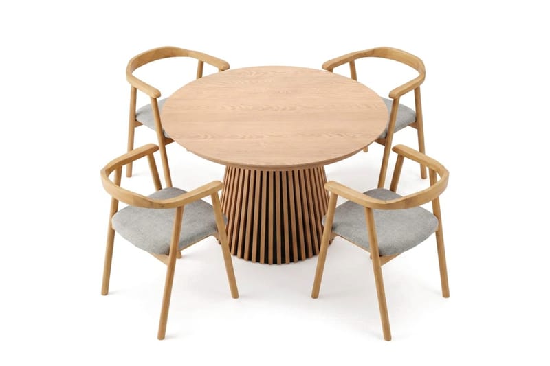 Spisegruppe Bark Peyra 120-220 cm Eik Eik/Beige - Møbler - Bord - Spisegruppe