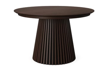 Spisegruppe Bark Peyra 120-220 cm Røkt eik Greige bouclé/metallben svart - Møbler - Bord - Spisegruppe