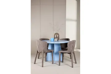 Spisegruppe Bootcut rundt 110 cm babyblå med 4 stk. Astoria stoler Brun - Brun - Møbler - Bord - Spisegruppe