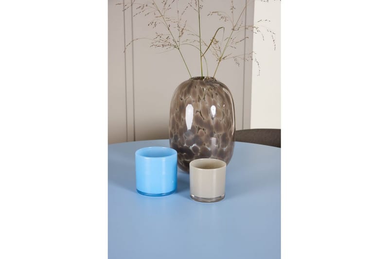 Spisegruppe Bootcut rundt 110 cm babyblå med 4 stk. Edina stoler Svart / Brun - Svart / Brun - Møbler - Bord - Spisegruppe