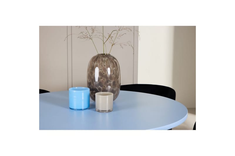 Spisegruppe Bootcut rundt 110 cm babyblå med 4 stk. Edina stoler Svart - Svart - Møbler - Bord - Spisegruppe