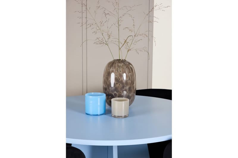 Spisegruppe Bootcut rundt 110 cm babyblå med 4 stk. Edina stoler Svart - Svart - Møbler - Bord - Spisegruppe
