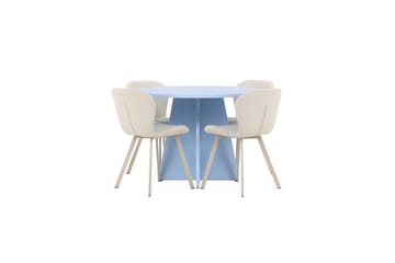 Spisegruppe Bootcut rundt 110 cm babyblå med 4 stk. Lilja stoler - Møbler - Bord - Spisegruppe