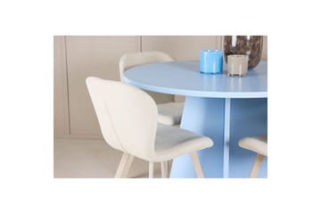 Spisegruppe Bootcut rundt 110 cm babyblå med 4 stk. Lilja stoler - Møbler - Bord - Spisegruppe