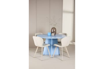 Spisegruppe Bootcut rundt 110 cm babyblå med 4 stk. Lilja stoler - Møbler - Bord - Spisegruppe