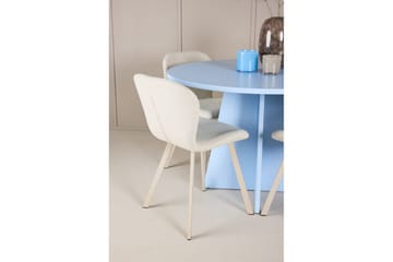 Spisegruppe Bootcut rundt 110 cm babyblå med 4 stk. Lilja stoler - Møbler - Bord - Spisegruppe
