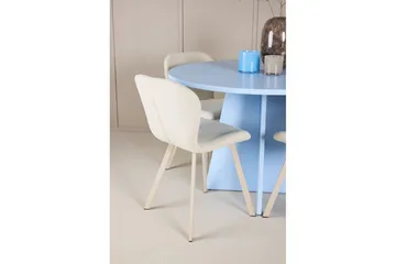 Spisegruppe Bootcut rundt 110 cm babyblå med 4 stk. Lilja stoler - Møbler - Bord - Spisegruppe