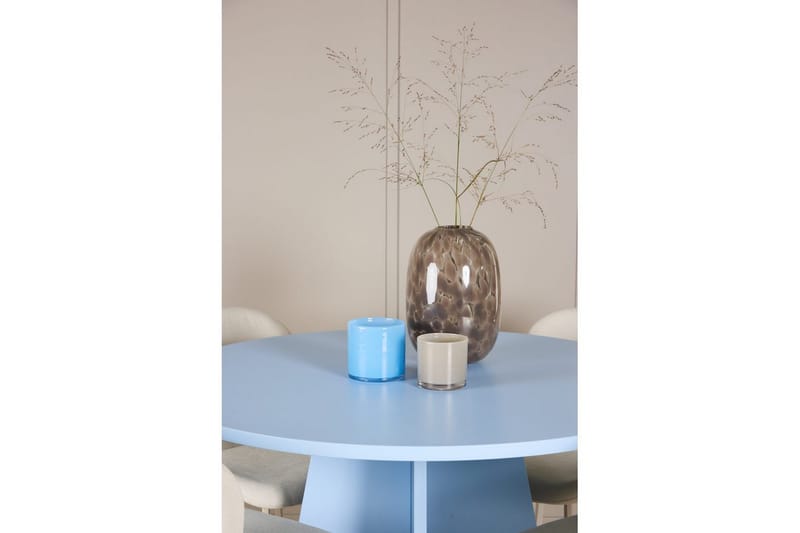Spisegruppe Bootcut rundt 110 cm babyblå med 4 stk. Lilja stoler - Møbler - Bord - Spisegruppe