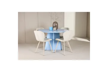 Spisegruppe Bootcut rundt 110 cm babyblå med 4 stk. Lilja stoler - Møbler - Bord - Spisegruppe