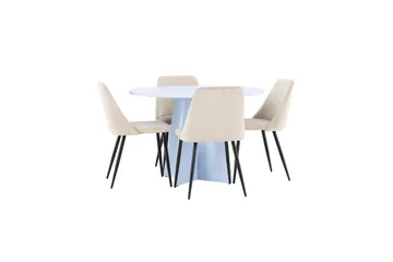 Spisegruppe Bootcut rundt 110 cm babyblå med 4 stk. Night stoler - Møbler - Bord - Spisegruppe