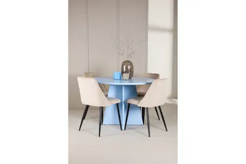 Spisegruppe Bootcut rundt 110 cm babyblå med 4 stk. Night stoler - Møbler - Bord - Spisegruppe