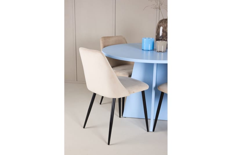 Spisegruppe Bootcut rundt 110 cm babyblå med 4 stk. Night stoler - Møbler - Bord - Spisegruppe