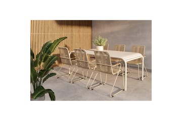 Spisegruppe Borneo, Bois - Beige, Beige, 6 - Møbler - Bord - Spisegruppe