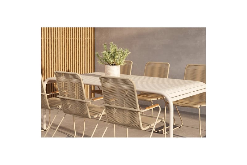 Spisegruppe Borneo, Bois - Beige, Beige, 6 - Møbler - Bord - Spisegruppe