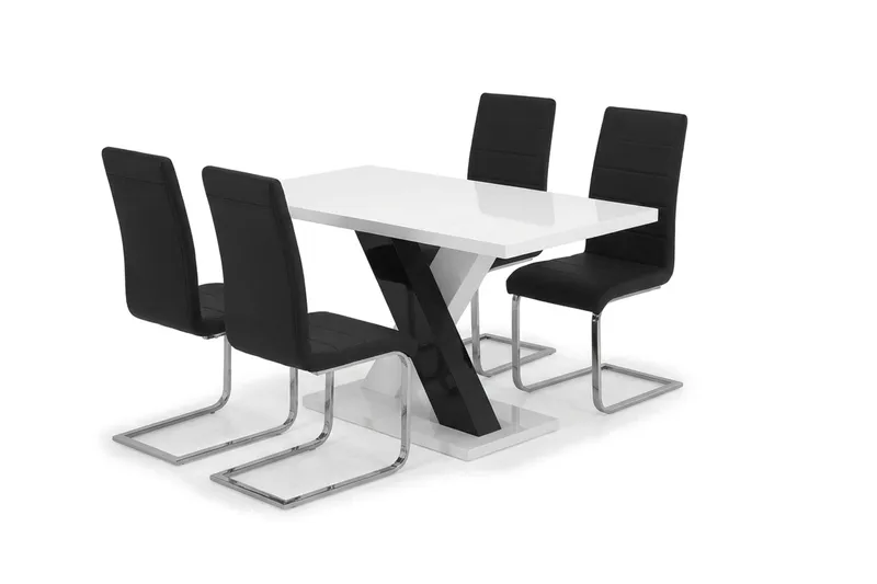 Spisegruppe Cesi 140 cm med 4 Cibus stoler, Hvit