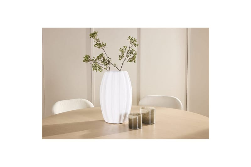 Spisegruppe Copenhagen Rund 140 cm Hvit/Beige med 6 Lilja-stoler - Møbler - Bord - Spisegruppe