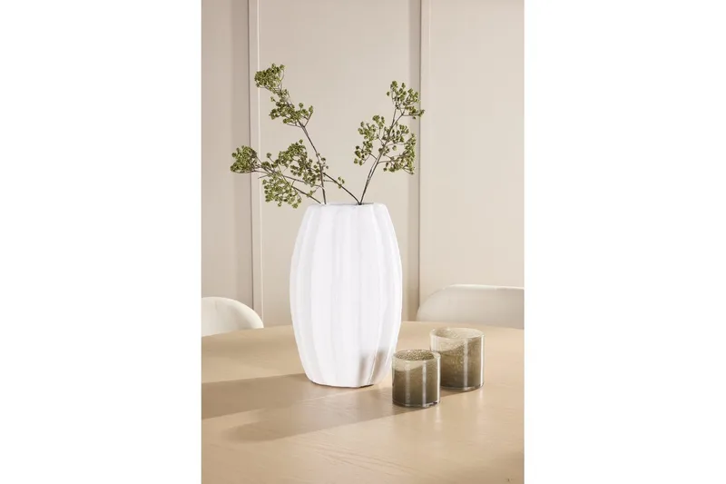 Spisegruppe Copenhagen Rund 140 cm Hvit/Beige med 6 Lilja-stoler - Møbler - Bord - Spisegruppe