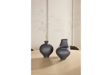 Spisegruppe Copenhagen Rund 140 cm Hvit/Svart med 6 Edina-stoler Svart / Brun - Svart / Brun - Møbler - Bord - Spisegruppe