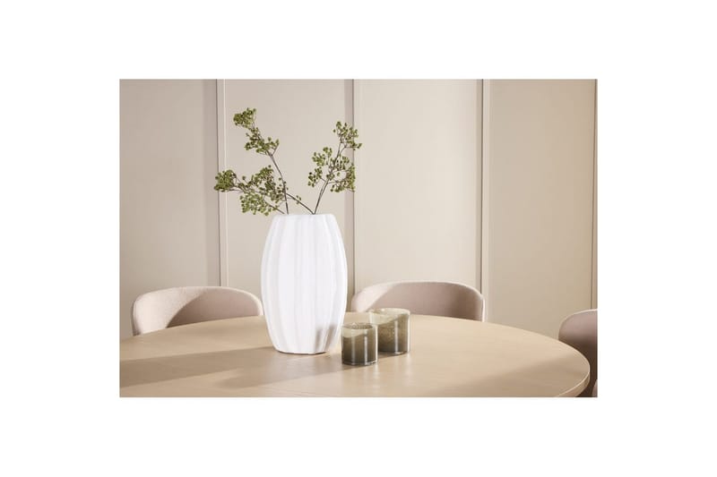 Spisegruppe Copenhagen Rund 140 cm med 6 Astoria-stoler Hvit / Beige, Beige - Hvit / Beige, Beige - Møbler - Bord - Spisegruppe