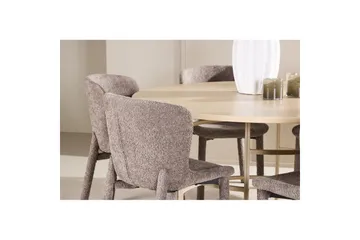 Spisegruppe Copenhagen Rund 140 cm med 6 Astoria-stoler Hvit / Beige, Brun - Hvit / Beige, Brun - Møbler - Bord - Spisegruppe