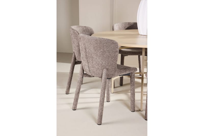 Spisegruppe Copenhagen Rund 140 cm med 6 Astoria-stoler Hvit / Beige, Brun - Hvit / Beige, Brun - Møbler - Bord - Spisegruppe