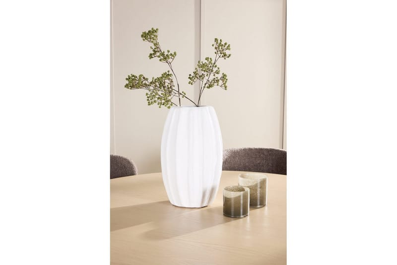 Spisegruppe Copenhagen Rund 140 cm med 6 Astoria-stoler Hvit / Beige, Brun - Hvit / Beige, Brun - Møbler - Bord - Spisegruppe
