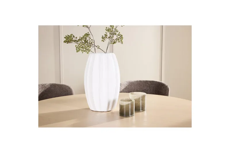 Spisegruppe Copenhagen Rund 140 cm med 6 Astoria-stoler Hvit / Beige, Brun - Hvit / Beige, Brun - Møbler - Bord - Spisegruppe