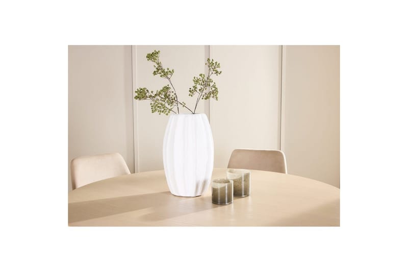Spisegruppe Copenhagen Rund 140 cm med 6 Night-stoler Hvit / Beige - Hvit / Beige - Møbler - Bord - Spisegruppe