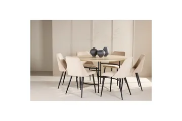 Spisegruppe Copenhagen Rund 140 cm med 6 Night-stoler Hvit / Svart - Hvit / Svart - Møbler - Bord - Spisegruppe