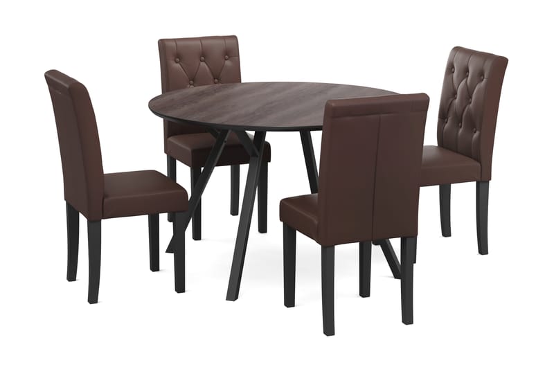 Spisegruppe Cress 120 cm Rund inkl. 4 Sonnarp Stoler - Spisegruppe