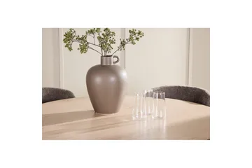 Spisegruppe Flora Rund 120 cm Hvit med 4 stk Astoria stoler Brun - Brun - Møbler - Bord - Spisegruppe