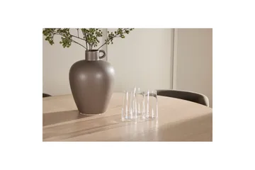 Spisegruppe Flora Rund 120 cm Hvit med 4 stk Edina stoler Svart / Brun - Svart / Brun - Møbler - Bord - Spisegruppe