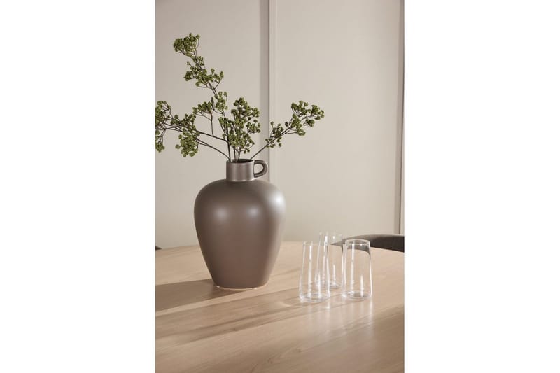 Spisegruppe Flora Rund 120 cm Hvit med 4 stk Edina stoler Svart / Brun - Svart / Brun - Møbler - Bord - Spisegruppe