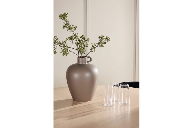 Spisegruppe Flora Rund 120 cm Hvit med 4 stk Edina stoler Svart - Svart - Møbler - Bord - Spisegruppe