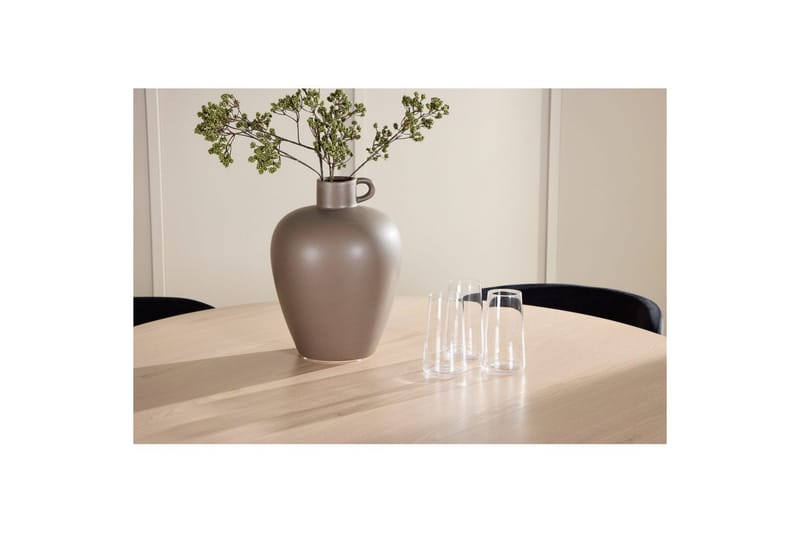 Spisegruppe Flora Rund 120 cm Hvit med 4 stk Edina stoler Svart - Svart - Møbler - Bord - Spisegruppe