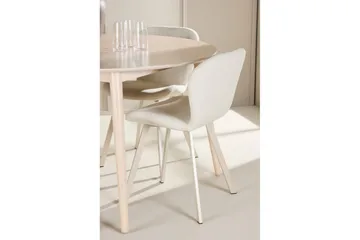 Spisegruppe Flora Rund 120 cm Hvit med 4 stk Lilja stoler - Møbler - Bord - Spisegruppe