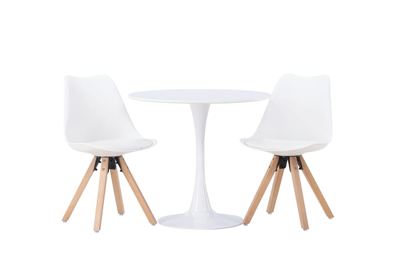 Spisegruppe Hamden 80 cm Rund med 2 Zeno Stoler - Natur - Møbler - Bord - Spisegruppe