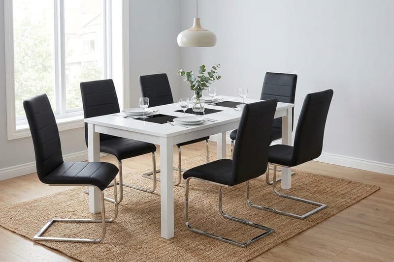 Spisegruppe Jasmin 180 cm uttrekkbar med 6 Cibus stoler - Møbler - Bord - Spisegruppe