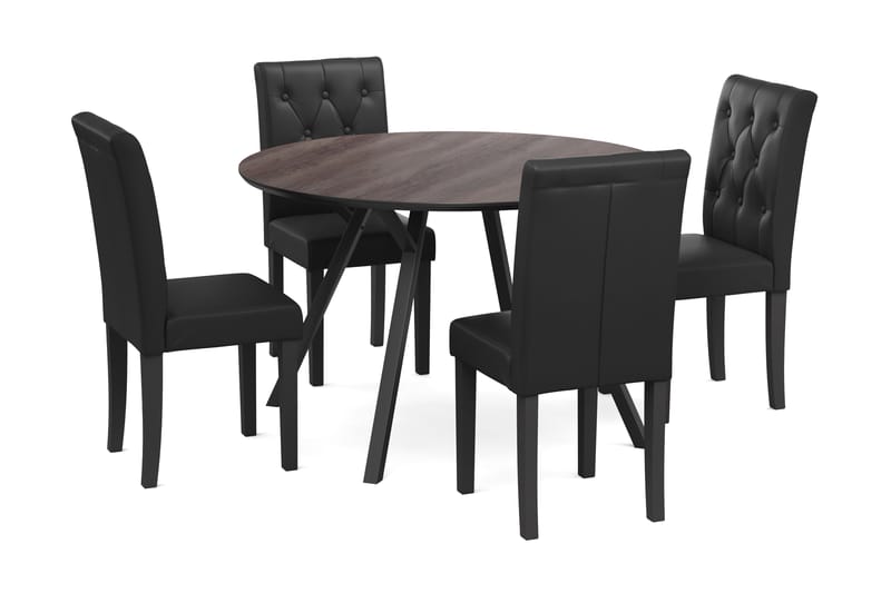 Spisegruppe Karse 120 cm Rund inkl. 4 Sonnarp-stoler - Spisegruppe